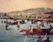 Edouard Manet Rennen im Bois de Boulogne France oil painting artist